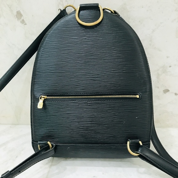 LOUIS VUITTON Black Backpack Epi Mabillon Leather - Picture 3 of 10